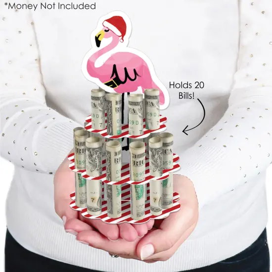 Big Dot of Happiness Flamingle Bells DIY Tropical Christmas Party Money Holder Gift Cash Cake {4}