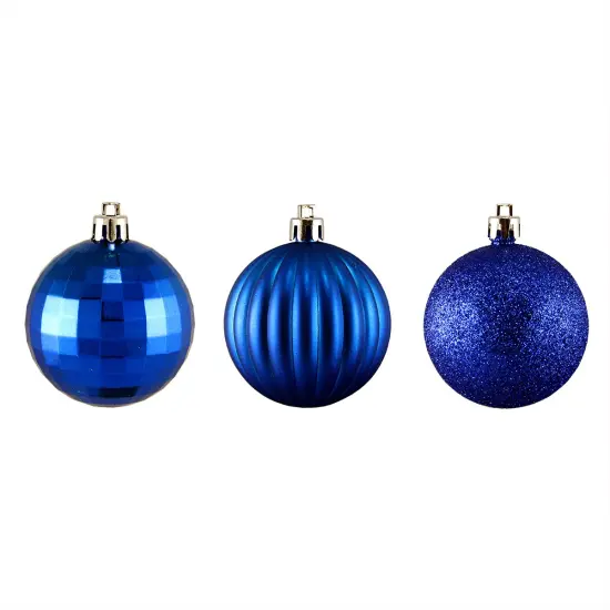 Northlight Shatterproof 3-Finish Christmas Ball Ornaments - 2.5" (60mm) - Lavish Blue - 100ct {1}