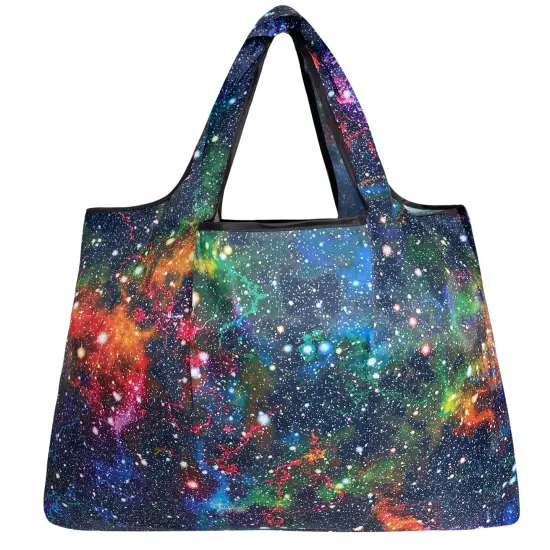 Wrapables Large Foldable Tote Nylon Reusable Grocery Bags Galaxy {2}