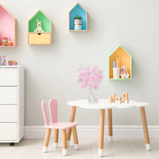 Northlight LED Lighted Rose Flower Tree Decoration - 17" - Pink and White {4}