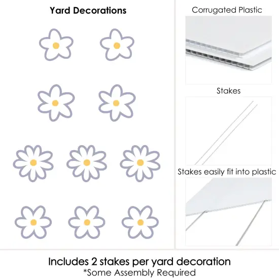 Big Dot of Happiness Purple Daisy Flowers - Lawn Decorations - Outdoor Floral Party Yard Decorations - 10 Piece {7}