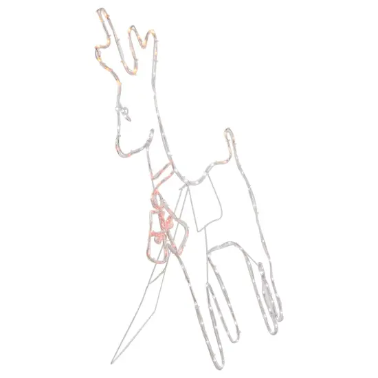 Northlight 36" Lighted Standing Reindeer Silhouette Outdoor Christmas Decor White {6}