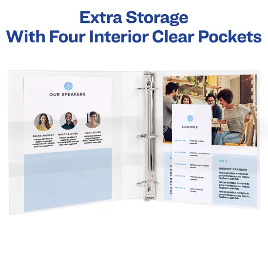 Avery Nonstick Heavy-Duty View 3 Ring Binder, 1" One Touch Slant Rings, 1 White Binder (05304) {6}