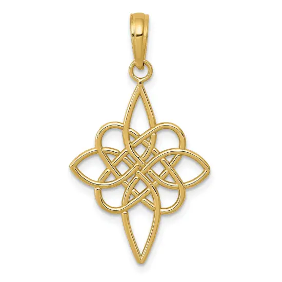 14K Gold Celtic Knot Pendant Charm Jewelry 28 x 16 mm {3}