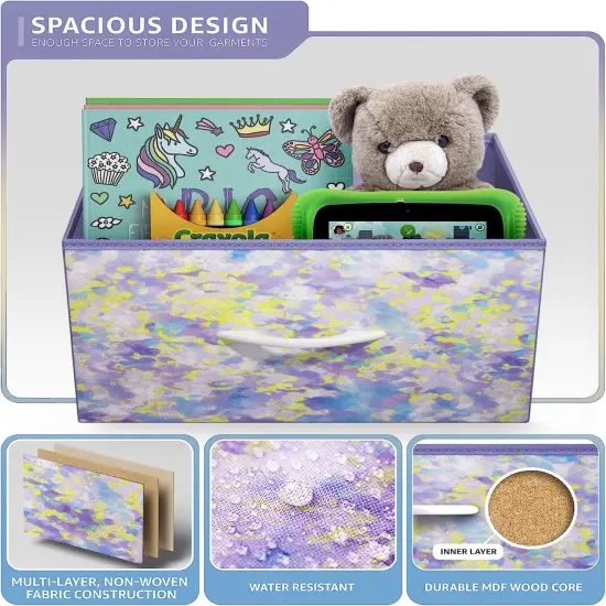 Sorbus Extra Wide Dresser Organizer With 8 Drawers - Large Storage Furniture for Bedroom, Hallway, Living Room, Nursery & Closet Tiedye purple/yellow {3}