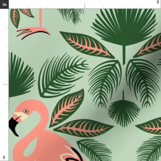 Various Fabrics by the Yard or Fat Quarter Flamingo Palm Leaves Green Pink Tropics Island Custom Printed Fabric by Spoonflower {4}