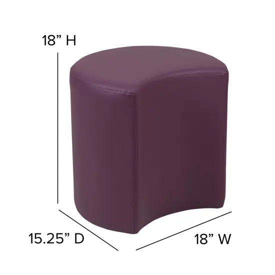 Emma and Oliver 18"H Soft Seating Flexible Moon Backless Chair for Classrooms and Common Spaces Purple {5}