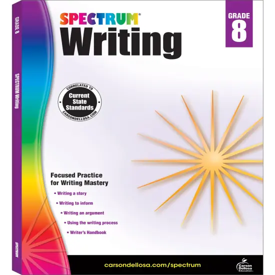 Spectrum Grade 8 Writing Workbook, Learn to Write a Story, to Inform, an Argument, Handwriting Practice for Kids 13-14, Classroom or Homeschool Curriculum {1}