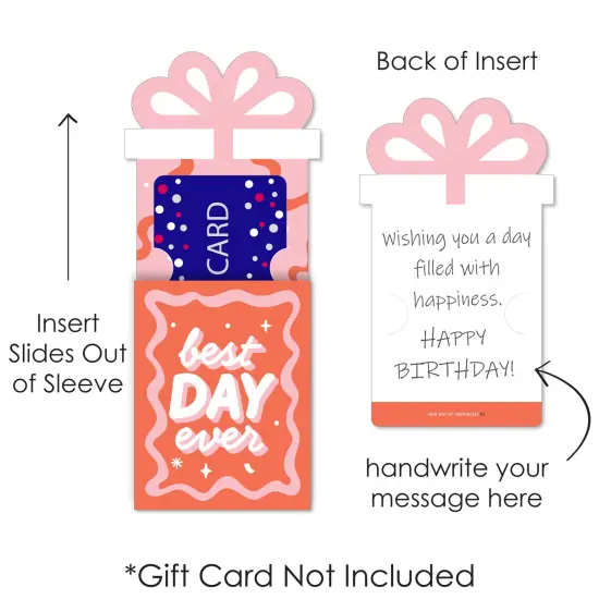 Big Dot of Happiness Party Time - Happy Birthday Party Money and Gift Card Sleeves - Nifty Gifty Card Holders - Set of 8 {6}