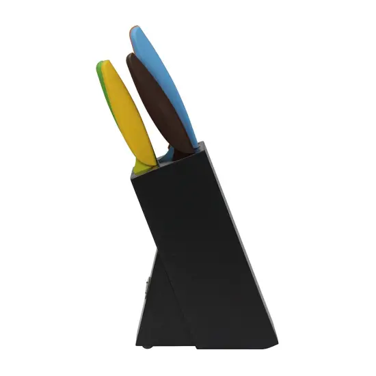 Oceanstar 6-Piece Non-Stick Coating knife set with Block Multicolor {3}