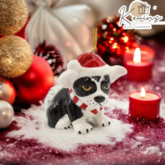 CeramicBoston Terrier Christmas Ornament, Home D&eacute;cor, Gift for Her, Gift for Mom, Kitchen D&eacute;cor, Dog Lover Gift, Pet Loss Gift {1}