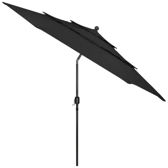 Northlight 9.75ft Outdoor Patio Market Umbrella with Hand Crank and Tilt, Black {6}