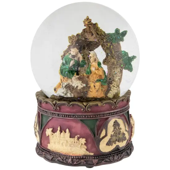 Northlight Holy Family Nativity Scene Christmas Snow Globe - 5.75" Brown {4}