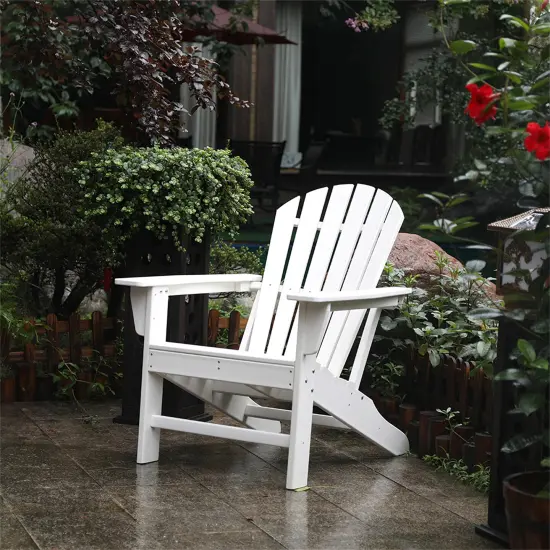 Northlight All Weather Recycled Plastic Outdoor Adirondack Chair, White {3}