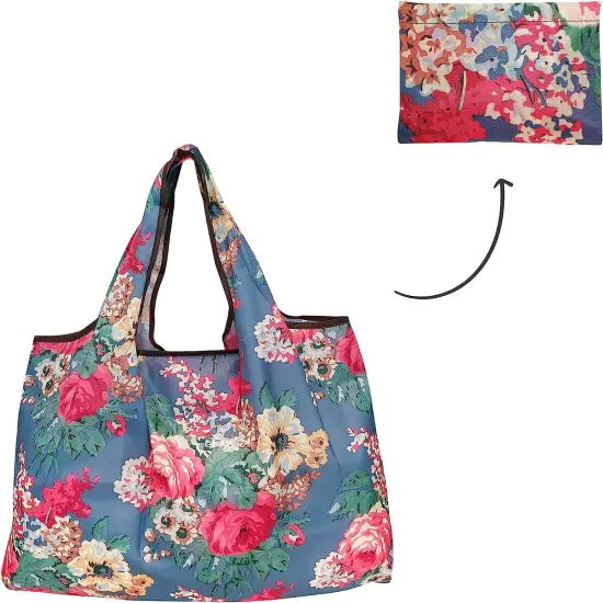 Wrapables Large Foldable Tote Nylon Reusable Grocery Bags, 6 Pack Leisure Time {10}