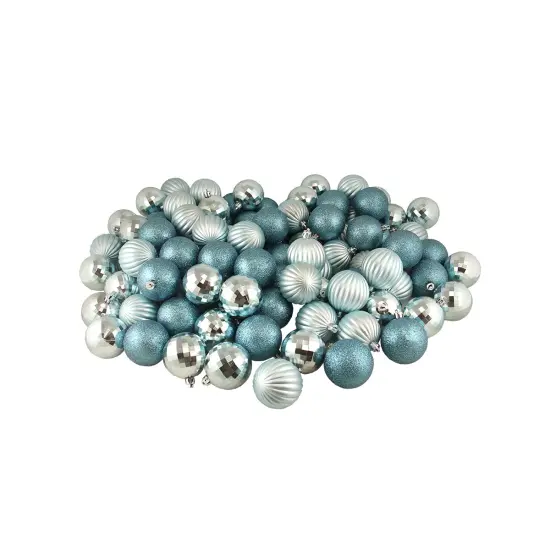 Northlight Shatterproof 3-Finish Christmas Ball Ornaments - 2.5" (60mm) - Ocean Blue - 100ct {3}