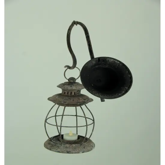 Distressed Metal Vintage Lantern Wall Mounted Candle Sconce {3}