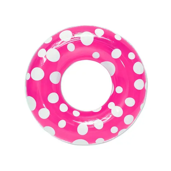 Swim Central 36" Inflatable Pink and White Polka Dot Swimming Pool Inner Tube {3}