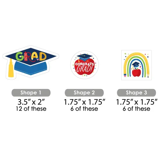 Big Dot of Happiness Elementary Grad - Paper Straw Decor - Kids Graduation Party Striped Decorative Straws - Set of 24 {3}