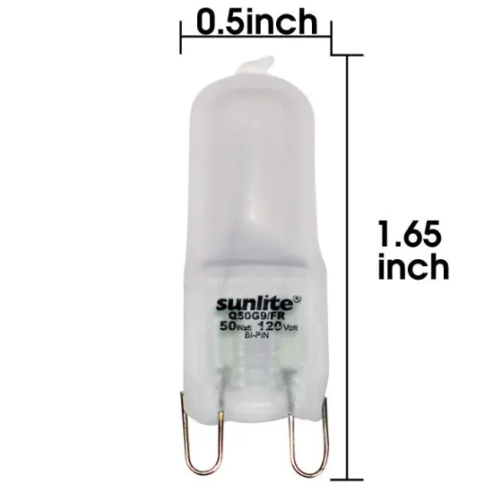 SUNLITE 50w 120v T3.5 G9 Frosted Single Ended Halogen Light Bulb {2}