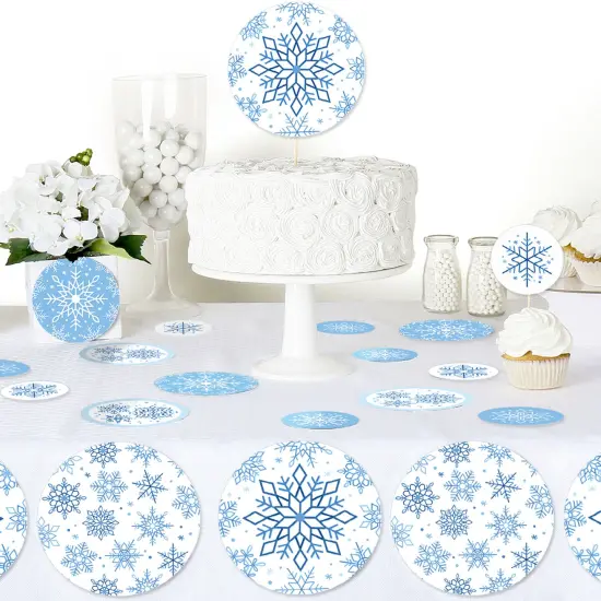 Big Dot of Happiness Blue Snowflakes - Winter Holiday Party Giant Circle Confetti - Party Decorations - Large Confetti 27 Count {6}