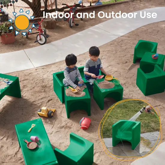 Tri-Me 3-In-1 Cube Chair, Kids Furniture Green {4}