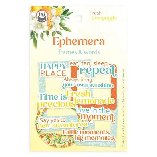 Fresh Lemonade Ephemera Cardstock Die-cuts 12/Pkg-Frames & Words {1}