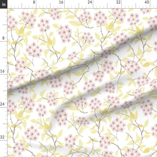 Various Fabrics by the Yard or Fat Quarter Hoya Flower Pastel Pink Yellow Feminine Cheerful Playful Delicate Romantic Custom Printed Fabric by Spoonflower {1}