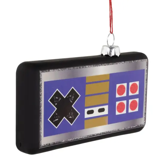 Northlight Retro Game Controller Glass Christmas Ornament - 4.25" - Multicolor Black {4}