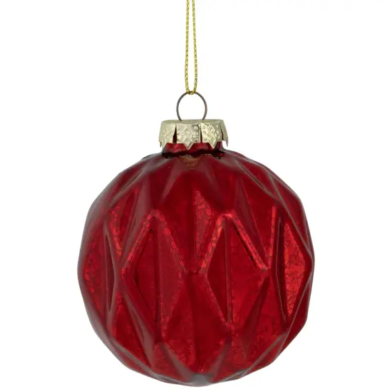 Northlight Shiny and Textured Glass Ball and Onion Christmas Ornaments - 3" (80mm) -Red - 9ct {7}