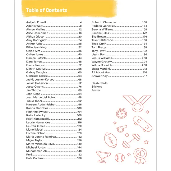 Amazing People: Athletes Activity Book, 2nd Grade Workbook With Biographies, Learning Activities, Stickers, Flash Cards, Poster, and More for Kids Ages 7 and Up {3}
