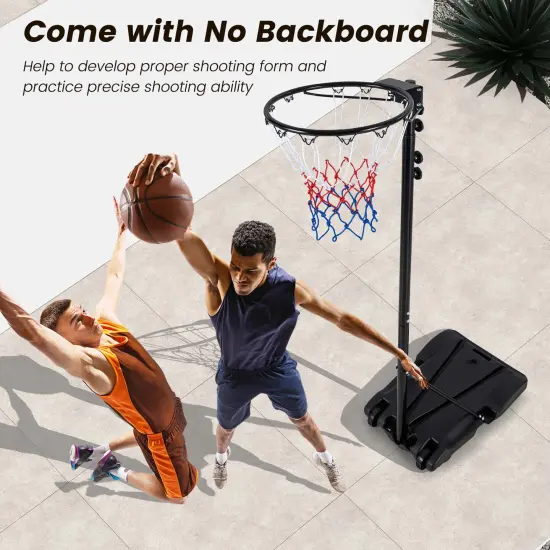 Costway 8.5-10FT Adjustable Basketball Hoop Goal with Fillable Base Wheel Shooting Practice {3}