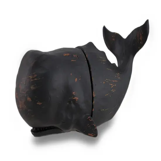 Whale Top and Tail Black Distressed Finish Bookends Set of 2 {3}