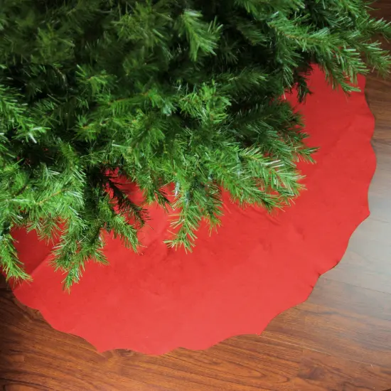 Northlight Scalloped Edge Christmas Tree Skirt - 48" - Red {1}