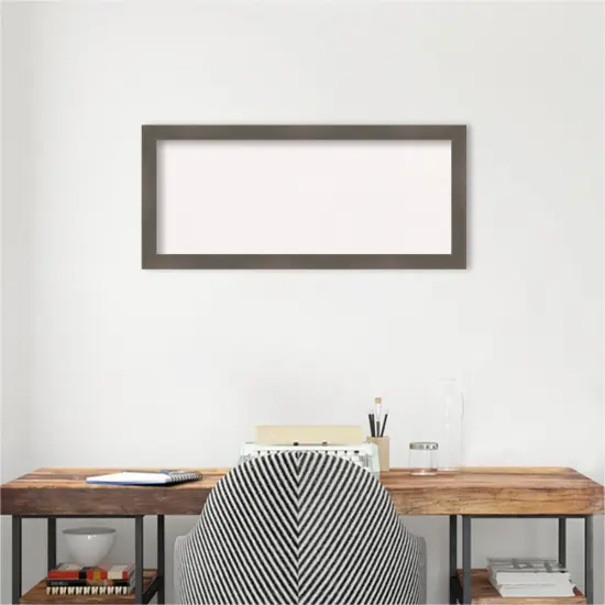 Edwin Wood Framed Corkboard, White Cork Clay Grey {5}