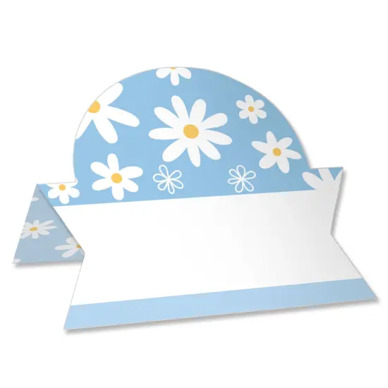 Big Dot of Happiness Blue Daisy Flowers - Floral Party Tent Buffet Card - Table Setting Name Place Cards - Set of 24 {1}