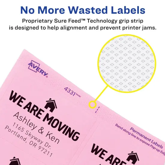 Avery Labels with Sure Feed, Assorted Bright Colors, 2" x 2-5/8", Laser/Inkjet, 150 Labels (4331) {3}