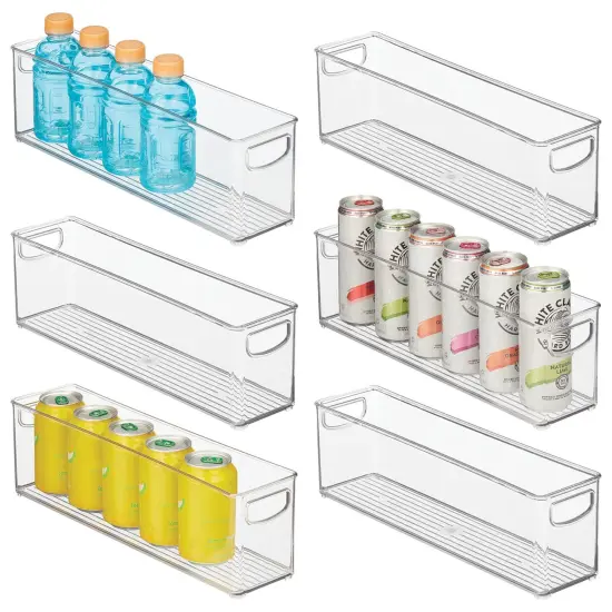 mDesign Plastic Kitchen Food Storage Bin with Handles, 6 Pack {1}