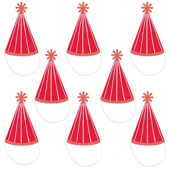Big Dot of Happiness Red Stripes - Cone Happy Birthday Party Hats for Kids and Adults - Set of 8 (Standard Size) {7}
