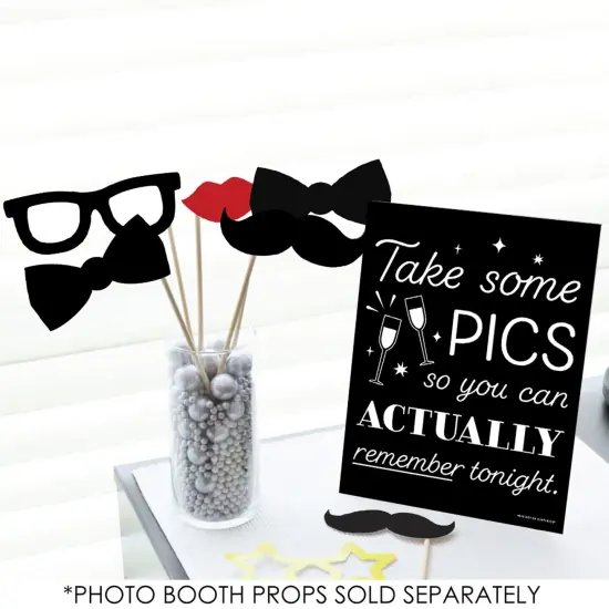 Big Dot of Happiness Take Some Pics Funny Photo Booth Sign - Printed on Sturdy Plastic Material - 10.5 x 13.75 inches - Sign with Stand - 1 Piece {3}