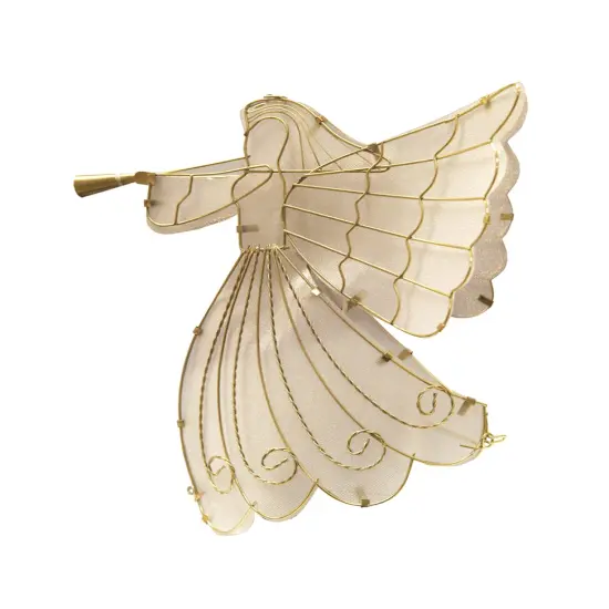 Brite Star 11" LED Lighted Gold Shimmer Angel Christmas Tree Topper - Warm Clear Lights {1}