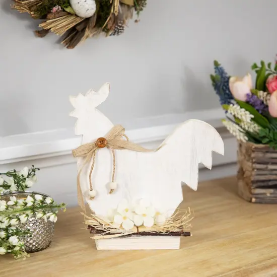 Northlight Distressed Rooster Silhouette Spring Decoration - 9.5" White {3}