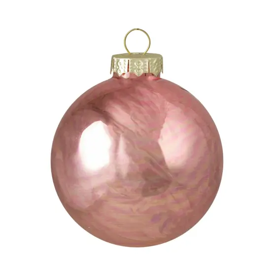 Northlight 2-Finish Glass Ball Christmas Ornaments - 2.5" (60mm) - Pink - 9ct {5}