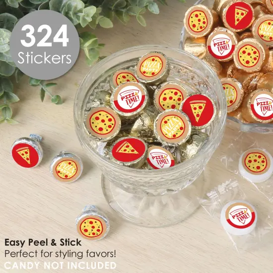 Big Dot of Happiness Pizza Party Time - Baby Shower or Birthday Party Small Round Candy Stickers - Party Favor Labels - 324 Count {3}