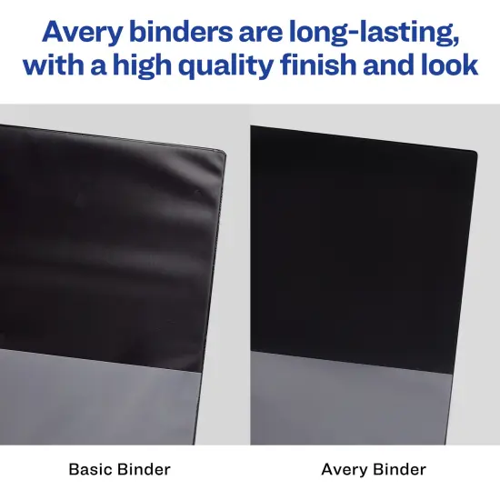Avery Economy View 3 Ring Binders, 3" Round Rings, 4 White Binders (03360) {4}