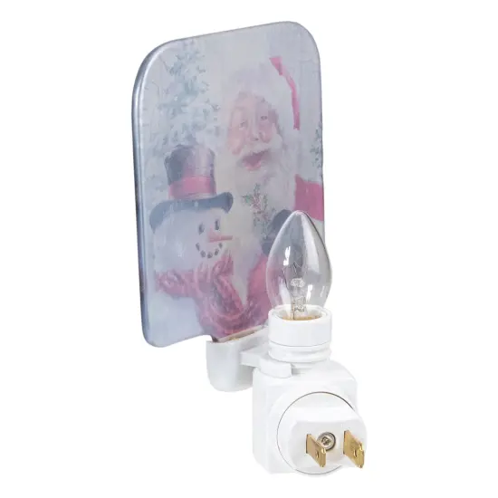 Northlight Santa and Snowman Glass Christmas Night Light - 4" White {5}