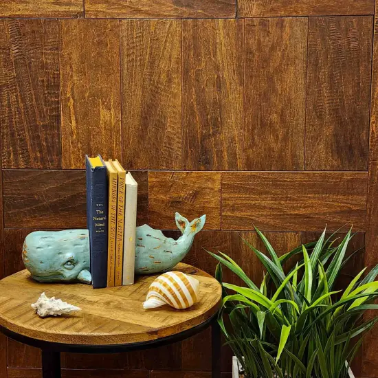 Verdigris Decorative Whale Bookends Resin Bookshelf Nautical Decor Rustic Beach {5}