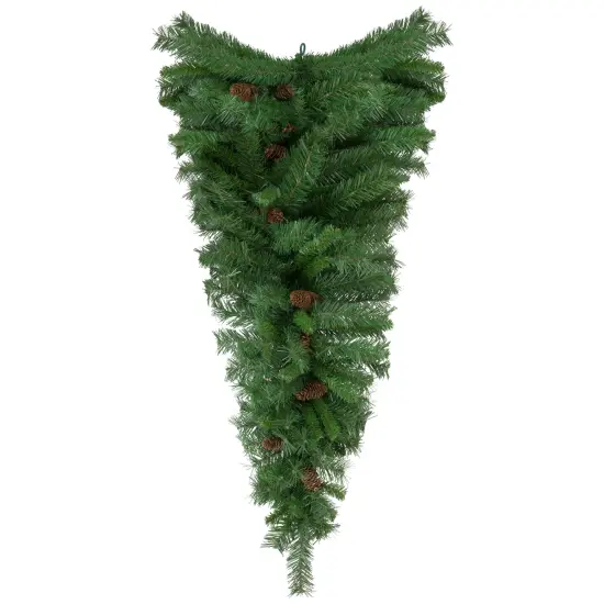 Northlight 42" Black River Pine Artificial Christmas Teardrop Swag with Pine Cones, Unlit Green {1}