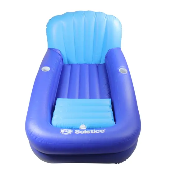 Swim Central Inflatable Swimming Pool Lounger with Ice Cooler - 64" - Blue {5}