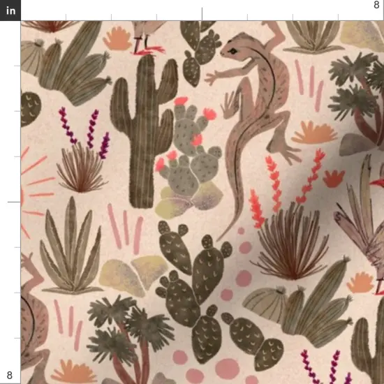 Various Fabrics by the Yard or Fat Quarter Desert Earth Tones Sun Lizards Cactus Garden Southwestern Custom Printed Fabric by Spoonflower {4}